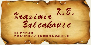 Krasimir Balčaković vizit kartica